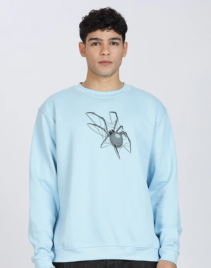 Unisex Premium Oversized Cotton Sweatshirt - Embroidery Spider