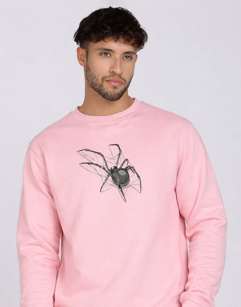 Unisex Premium Oversized Cotton Sweatshirt - Embroidery Spider