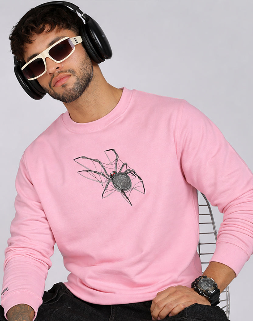 Unisex Premium Oversized Cotton Sweatshirt - Embroidery Spider