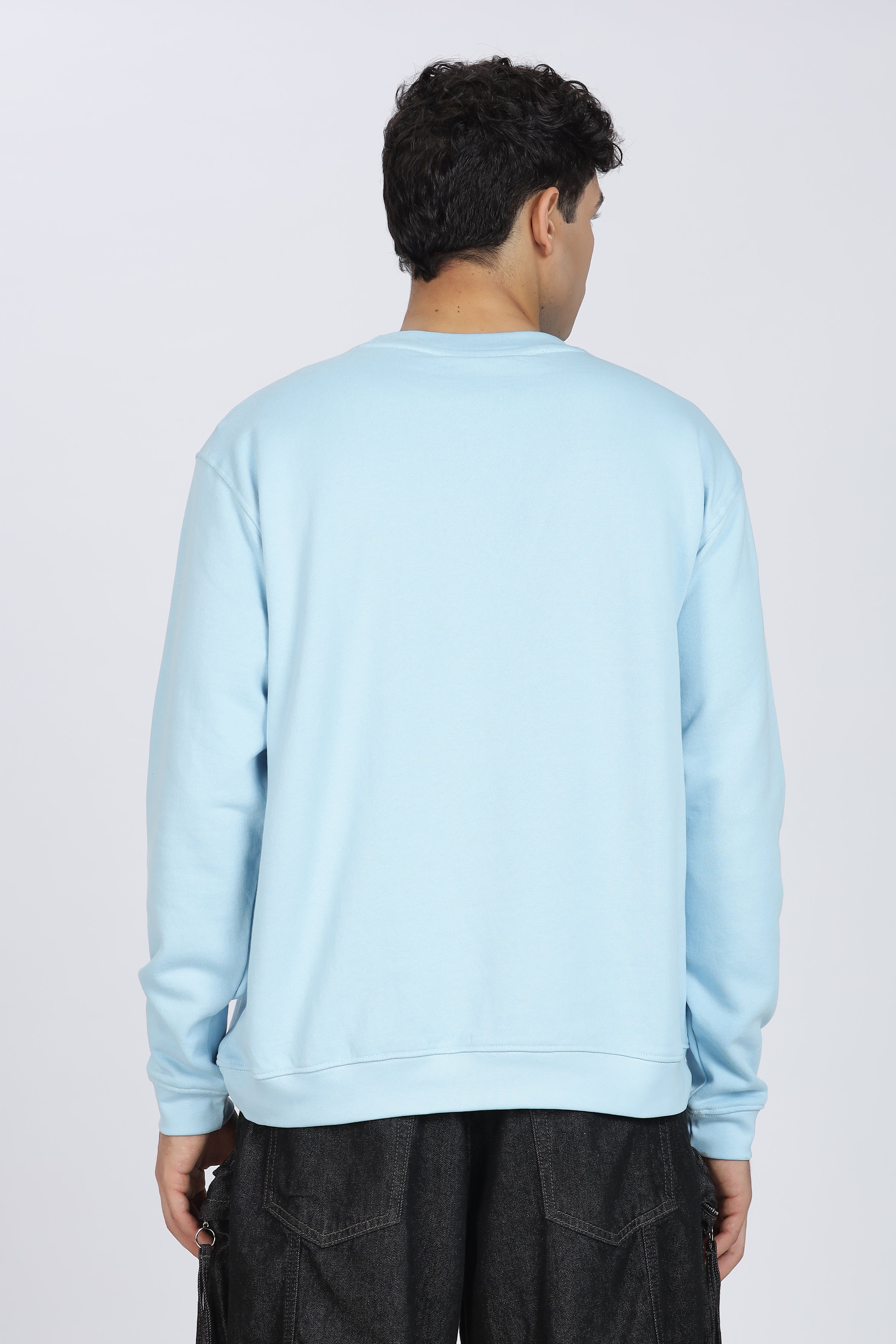 Cotton Oversized Light Blue Sweatshirt