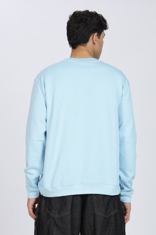 Cotton Oversized Light Blue Sweatshirt