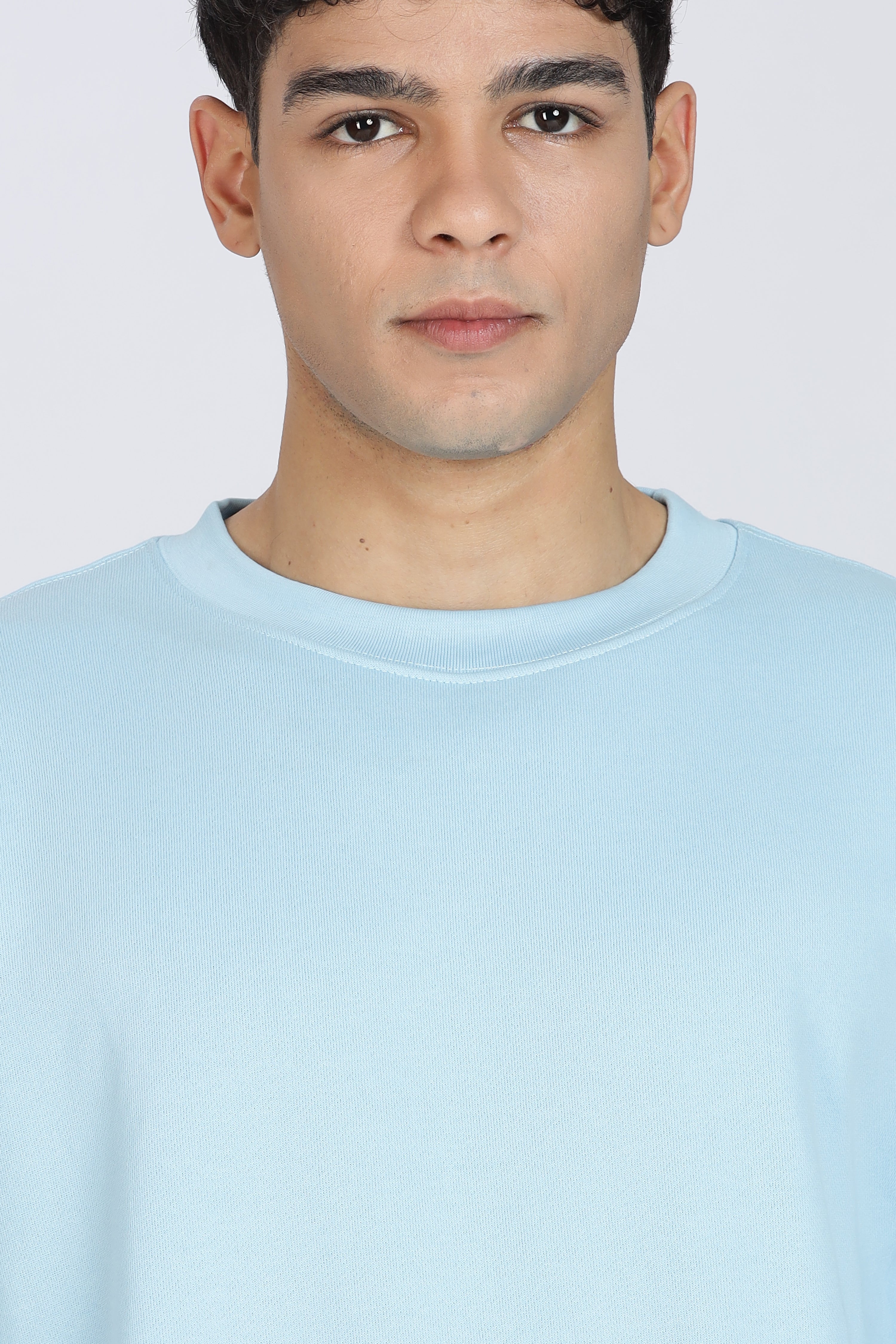 Cotton Oversized Light Blue Sweatshirt