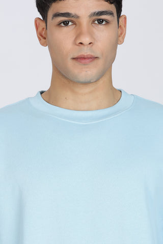 Cotton Oversized Light Blue Sweatshirt