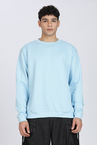 Cotton Oversized Light Blue Sweatshirt