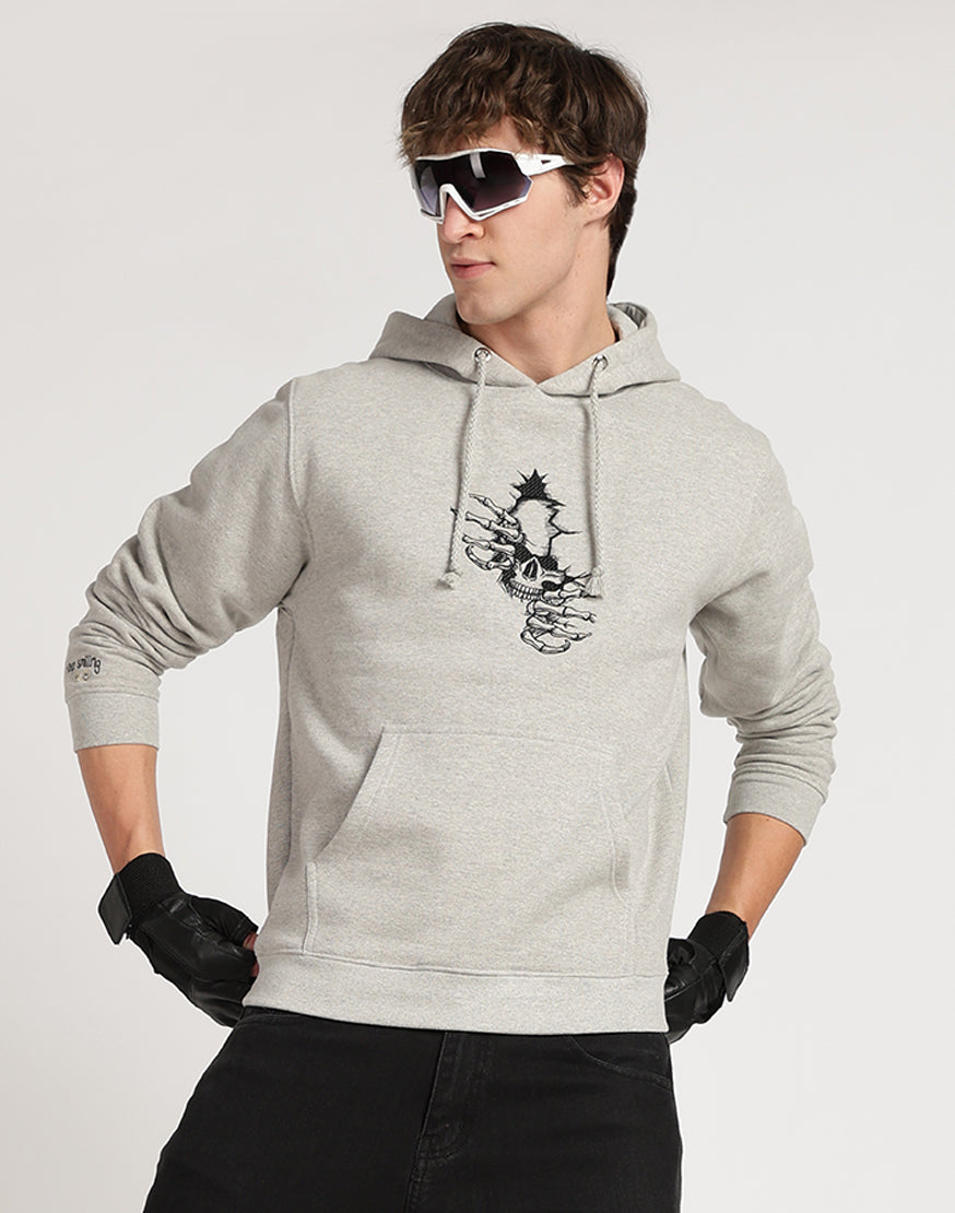 Unisex Premium Oversized Cotton Hoodie - Embroidery Skull