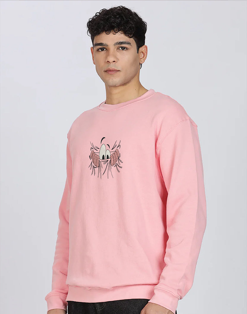 Unisex Premium Oversized Cotton Sweatshirt - Embroidery Don’t Look At Me