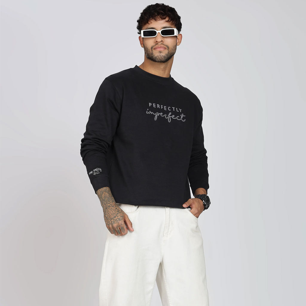 Cotton Oversized Navy Blue Sweatshirt