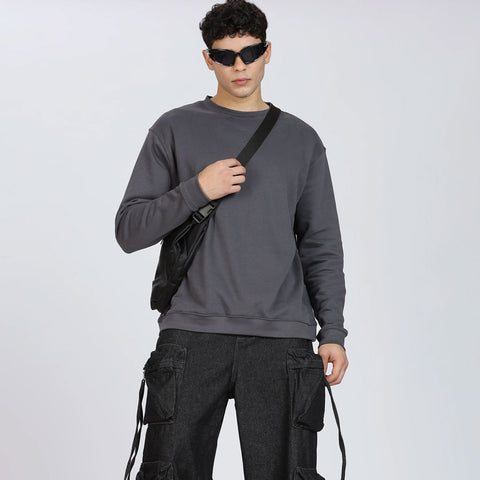 Cotton Oversized Charcoal Sweatshirt