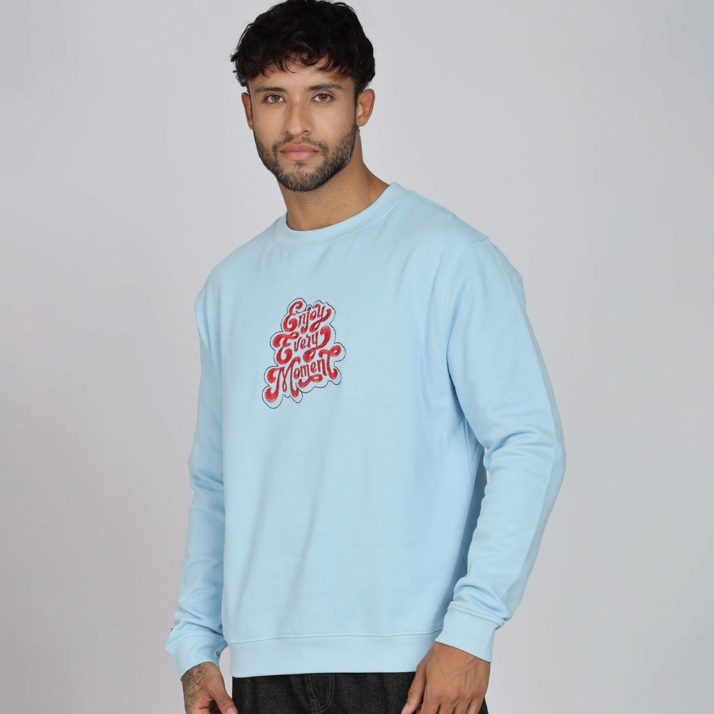Cotton Oversized Light Blue Sweatshirt