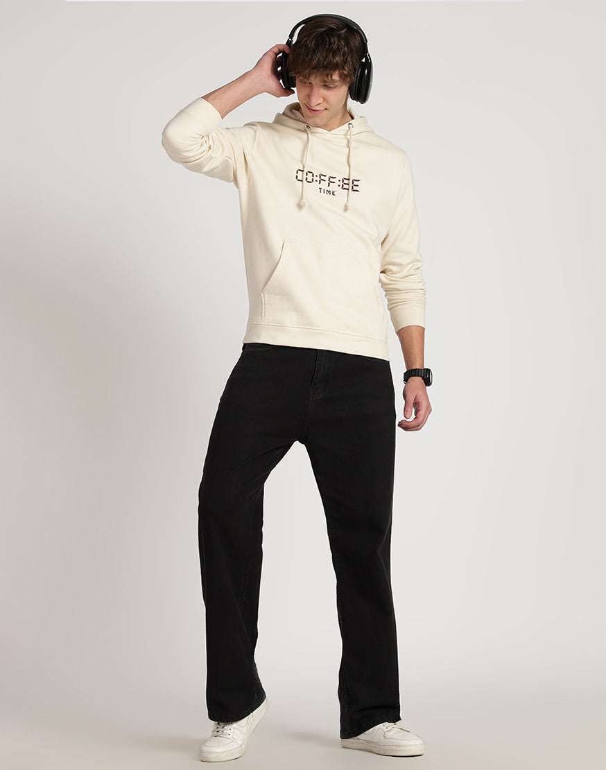 Unisex Premium Oversized Cotton Hoodie - Embroidery Coffee