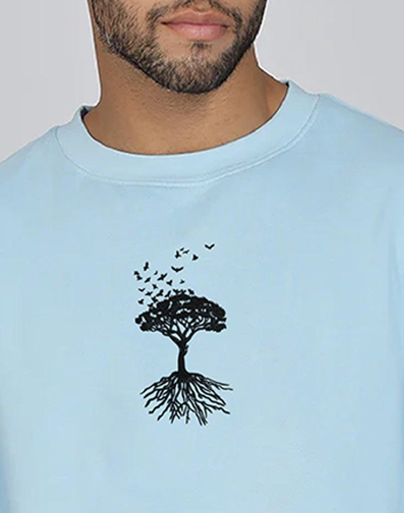 Unisex Premium Oversized Cotton Sweatshirt - Embroidery Tree