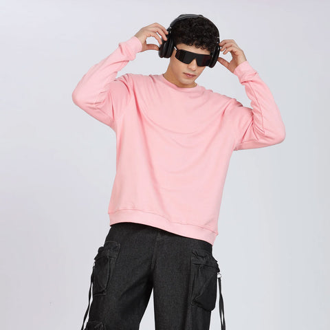 Cotton Oversized Pink Sweatshirt