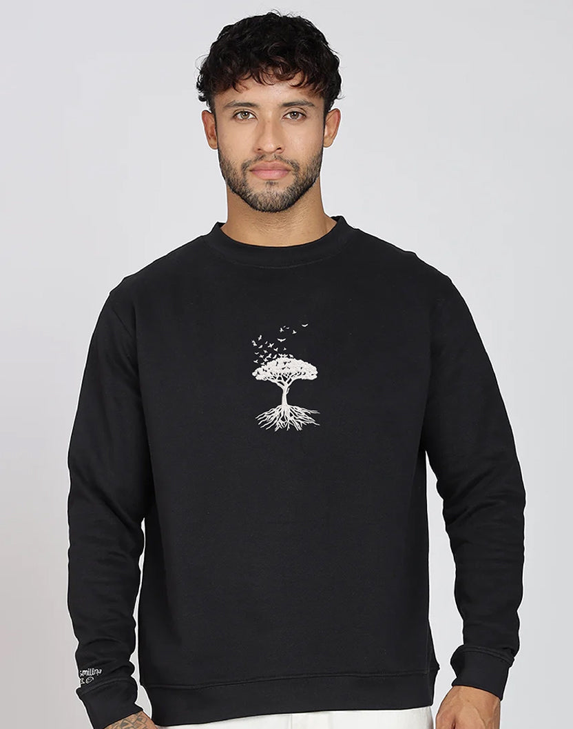 Unisex Premium Oversized Cotton Sweatshirt - Embroidery Tree
