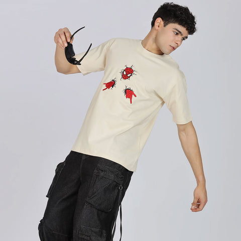 Cotton Oversized Off-white T-shirt