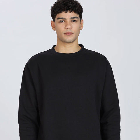 Cotton Oversized Black Sweatshirt