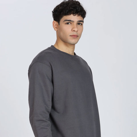 Cotton Oversized Charcoal Sweatshirt