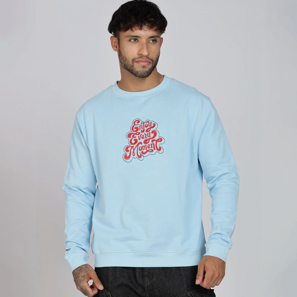 Cotton Oversized Light Blue Sweatshirt