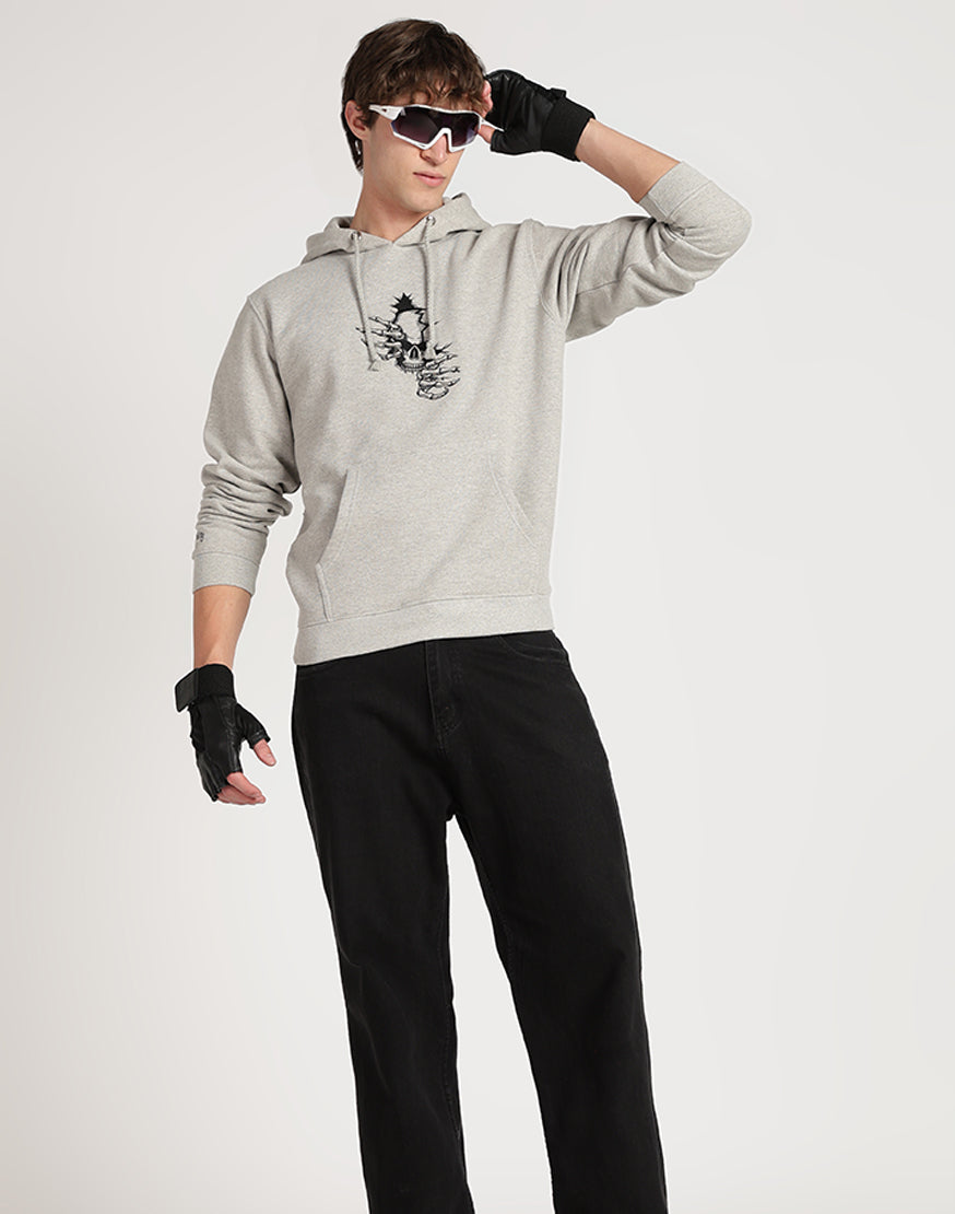 Unisex Premium Oversized Cotton Hoodie - Embroidery Skull