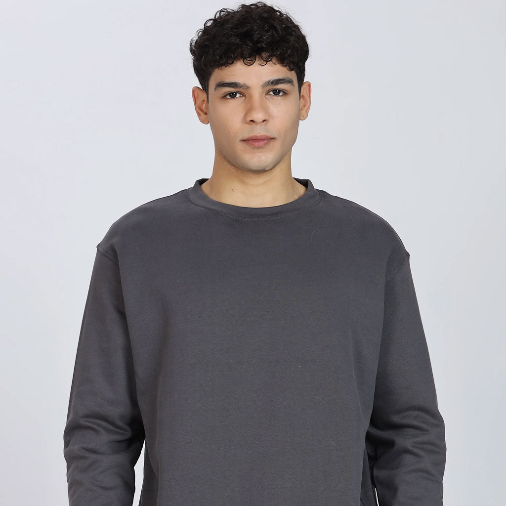 Cotton Oversized Charcoal Sweatshirt