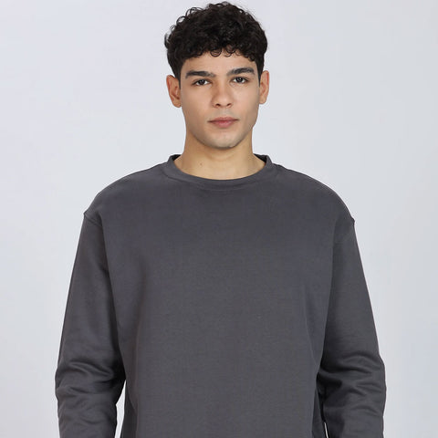 Cotton Oversized Charcoal Sweatshirt