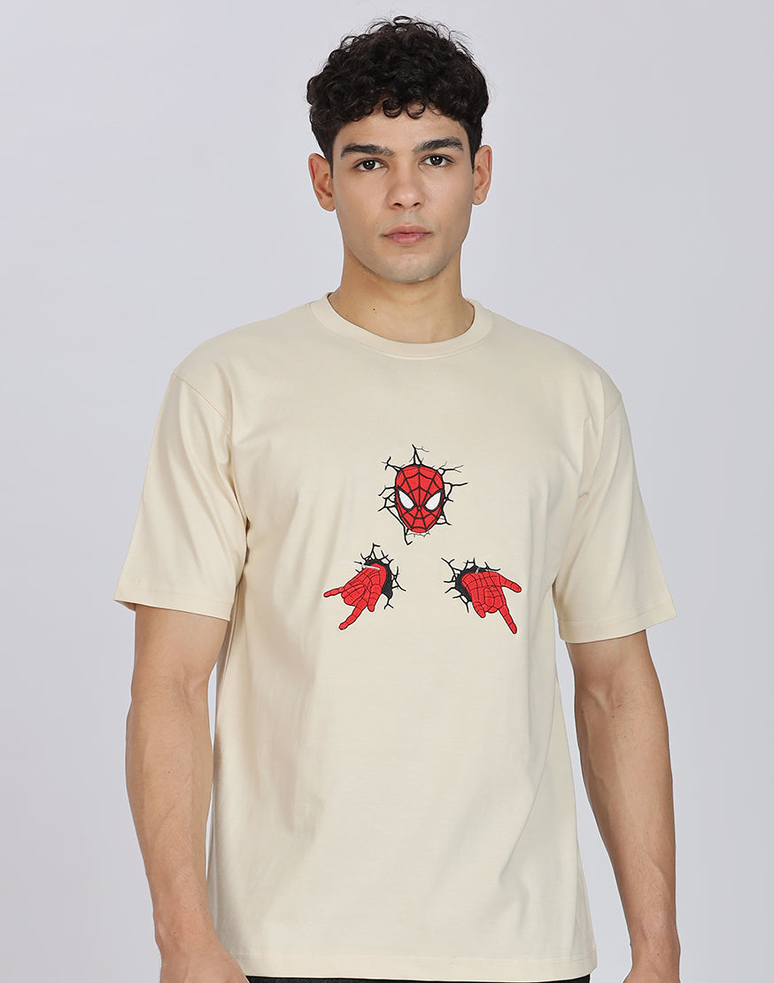 Unisex Premium Oversized Cotton T-shirt - Embroidery Spider