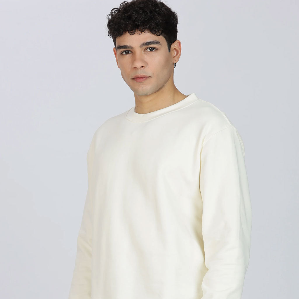 Cotton Oversized Off-White Sweatshirt