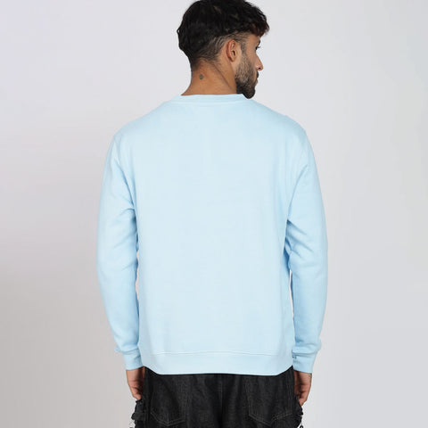 Cotton Oversized Light Blue Sweatshirt