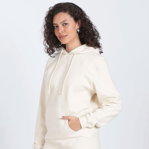 Cotton Oversized Off-white Hoodie