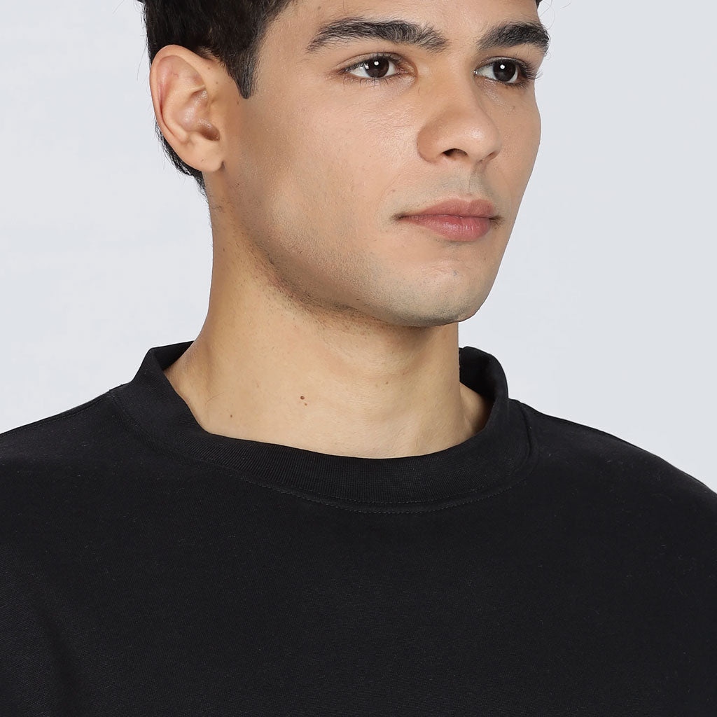 Cotton Oversized Black Sweatshirt