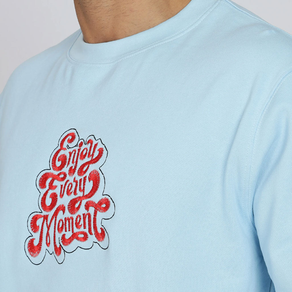 Cotton Oversized Light Blue Sweatshirt