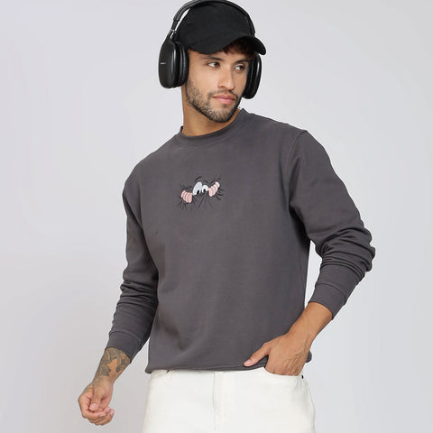 Cotton Oversized Charcoal Sweatshirt