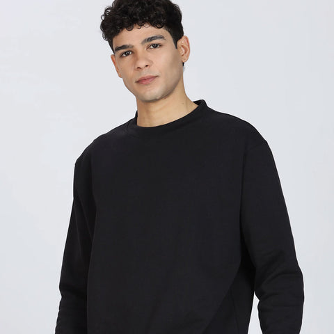 Cotton Oversized Black Sweatshirt