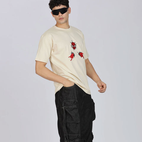 Cotton Oversized Off-white T-shirt