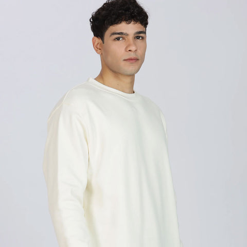Cotton Oversized Off-White Sweatshirt