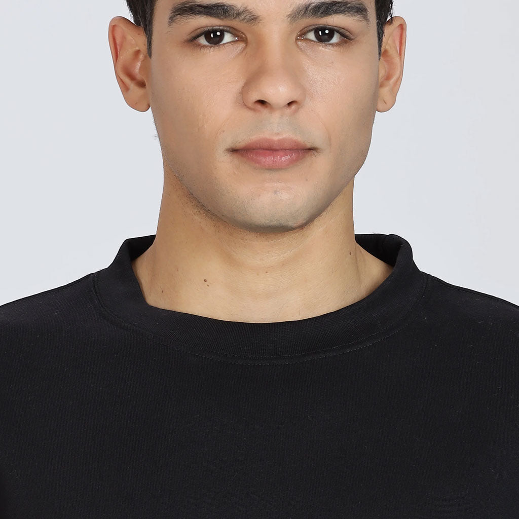 Cotton Oversized Black Sweatshirt