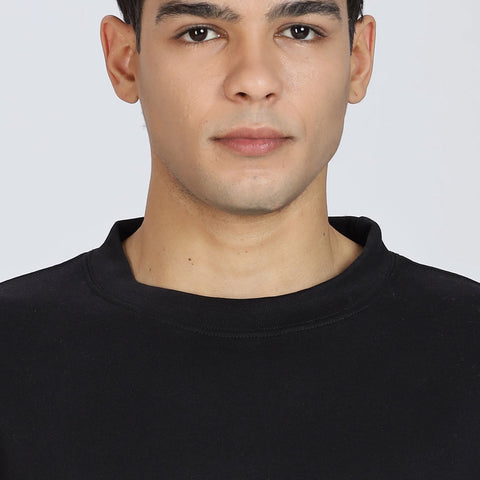 Cotton Oversized Black Sweatshirt