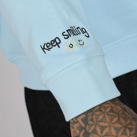 Cotton Oversized Light Blue Sweatshirt