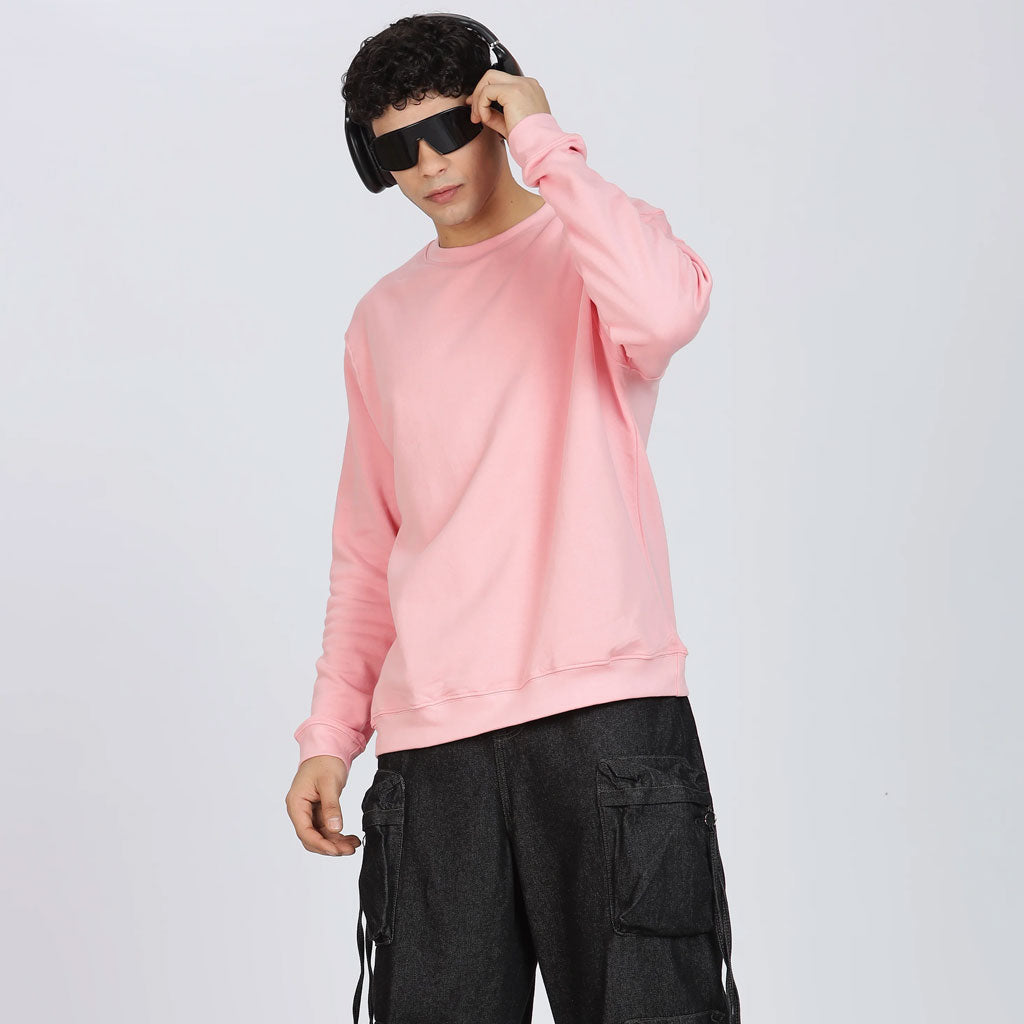 Cotton Oversized Pink Sweatshirt