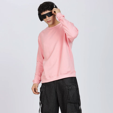 Cotton Oversized Pink Sweatshirt