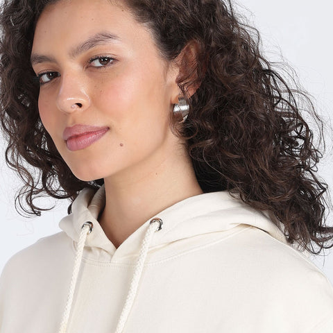 Cotton Oversized Off-white Hoodie