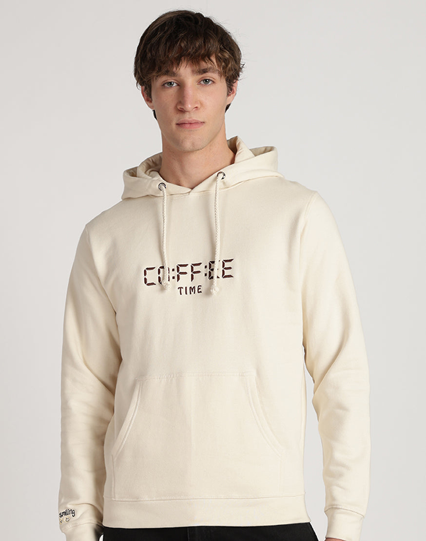 Unisex Premium Oversized Cotton Hoodie - Embroidery Coffee