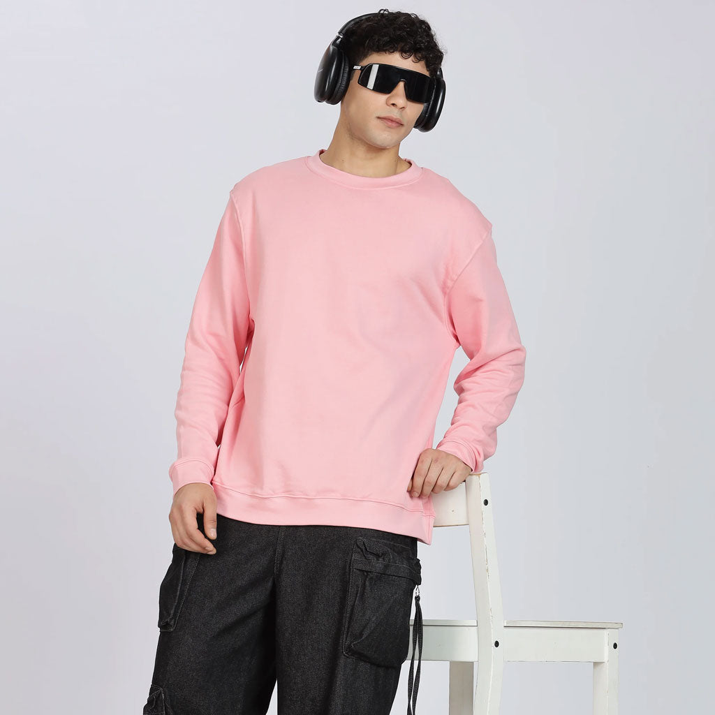 Cotton Oversized Pink Sweatshirt