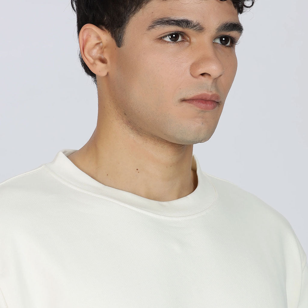 Cotton Oversized Off-White Sweatshirt