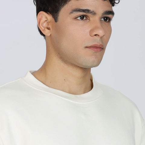 Cotton Oversized Off-White Sweatshirt