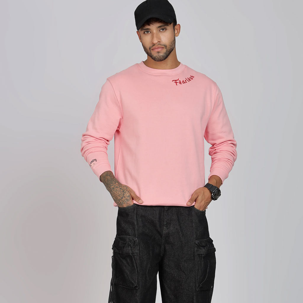 Cotton Oversized Pink Sweatshirt