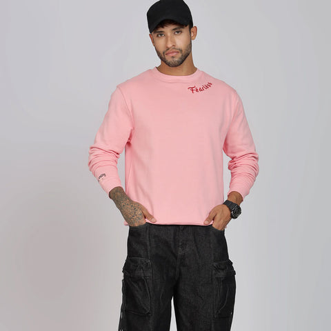 Cotton Oversized Pink Sweatshirt
