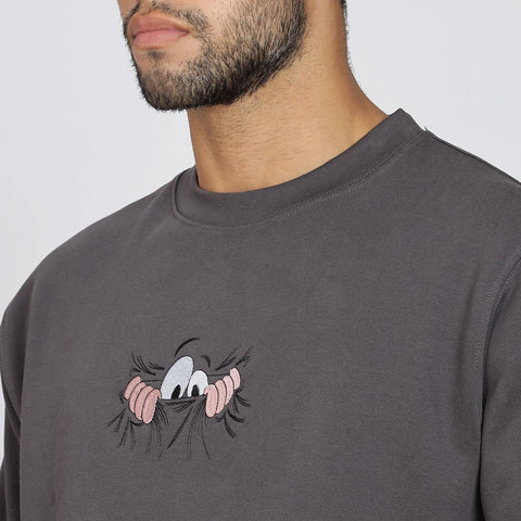 Cotton Oversized Charcoal Sweatshirt