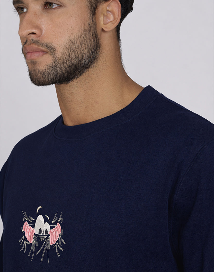 Unisex Premium Oversized Cotton Sweatshirt - Embroidery Don’t Look At Me