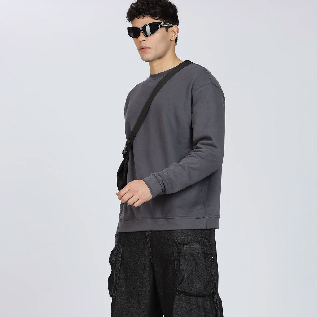 Cotton Oversized Charcoal Sweatshirt