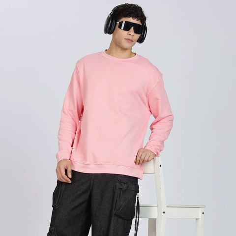 Cotton Oversized Pink Sweatshirt
